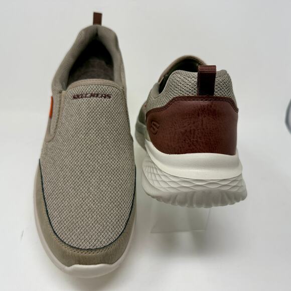 Skechers Brand New W. Box RF Slade Lucan Slip Ons Mens Sz 12 Khaki S-1528 Casual - Picture 8 of 16